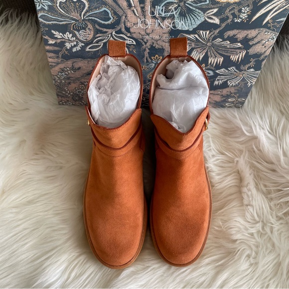 Ulla Johnson Lennox Ankle Buckle Boots in Terracotta Suede EU37 US7 - Picture 12 of 16